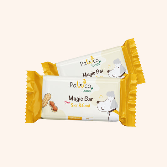 PawCo Magic Bar Skin & Coat – functional dog snack bar box front on white background – PawCo Foods